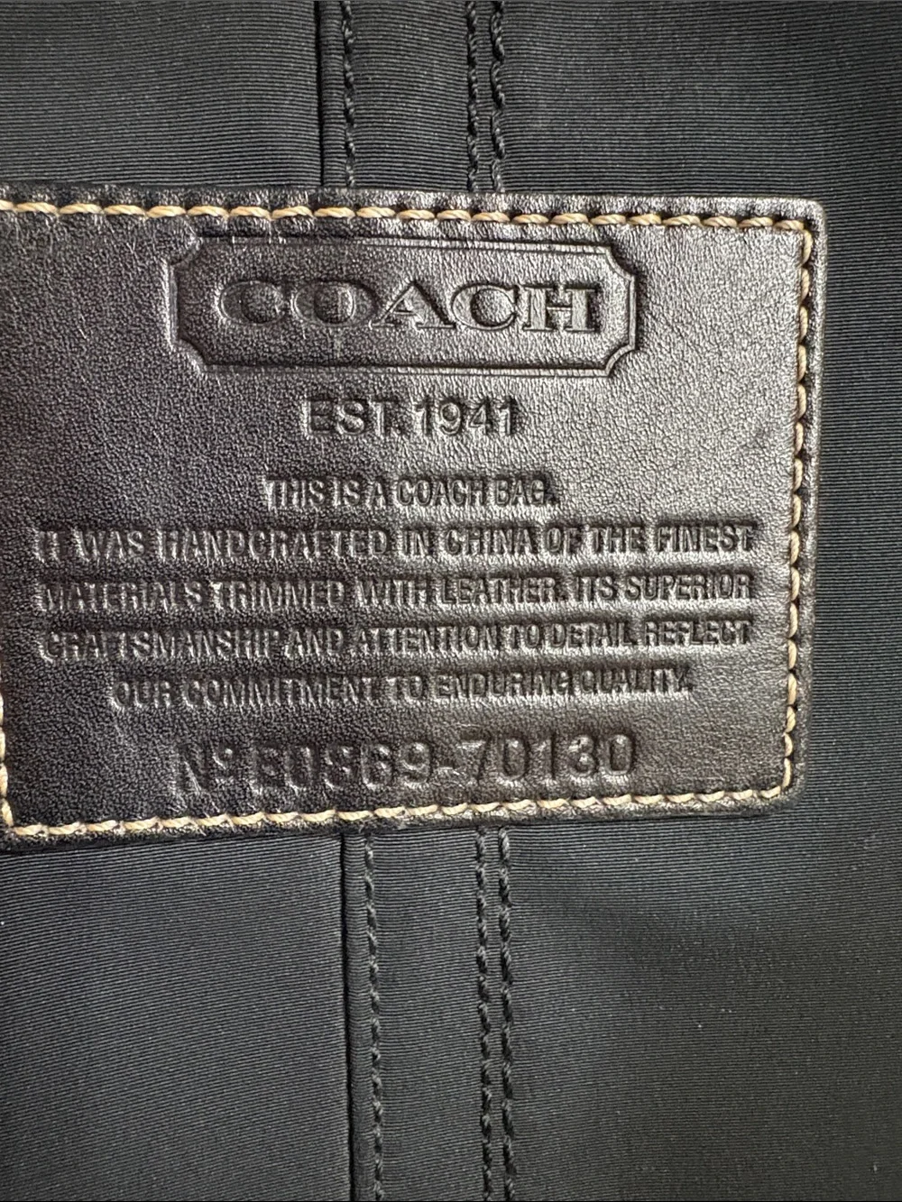 Coach Black Nylon Laptop Sleeve with Leather Trim
